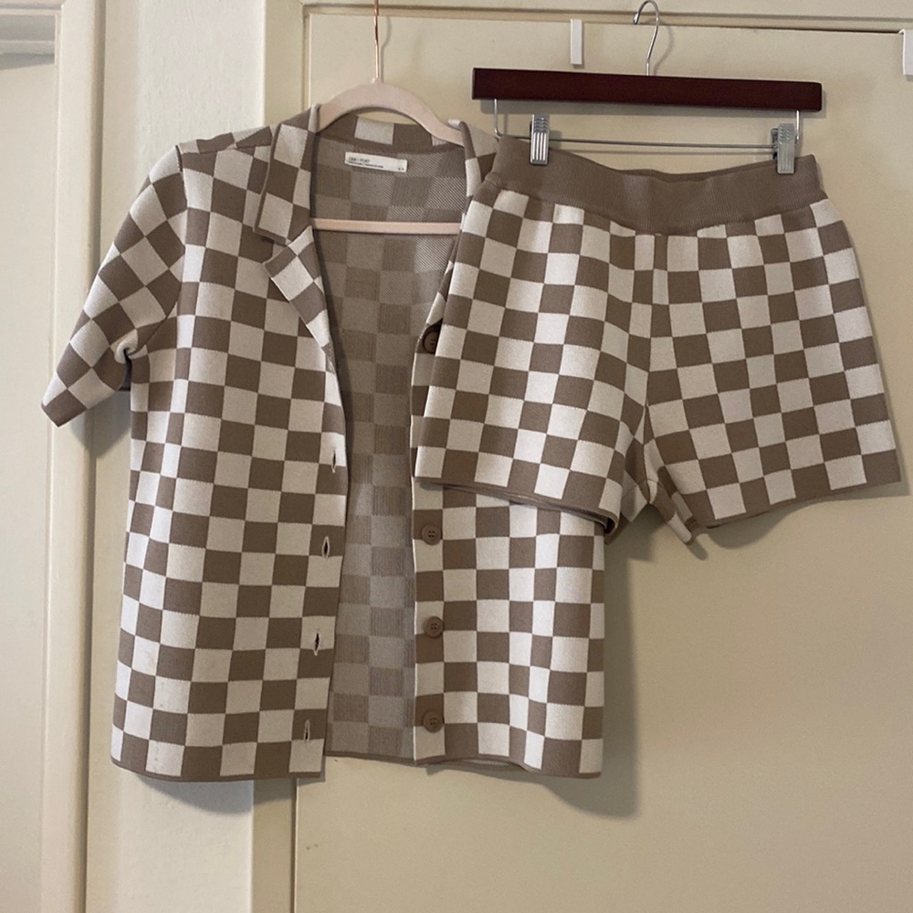 Oak + Fort shorts & button up summer set - size XS (fits like a small)